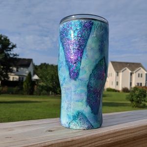 Teal and purple Geode tumbler